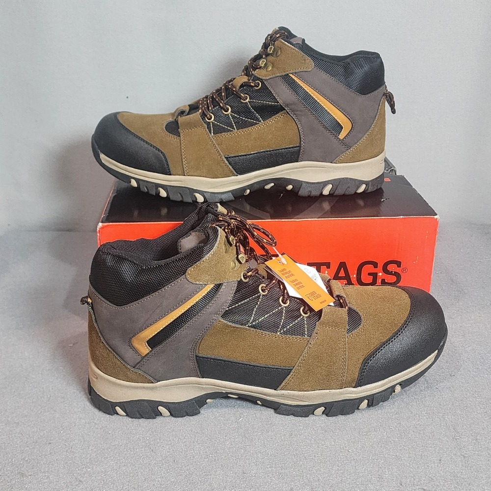 Deer Stags Anchor2 Hiking Boots Brown Combo Rugged Outdoor Mens Size 13W NIB